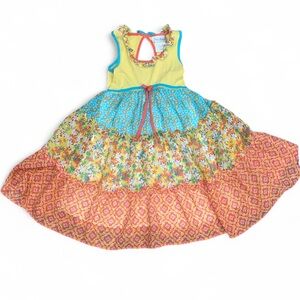 Jona Michelle Yellow Dress with Floral Accents